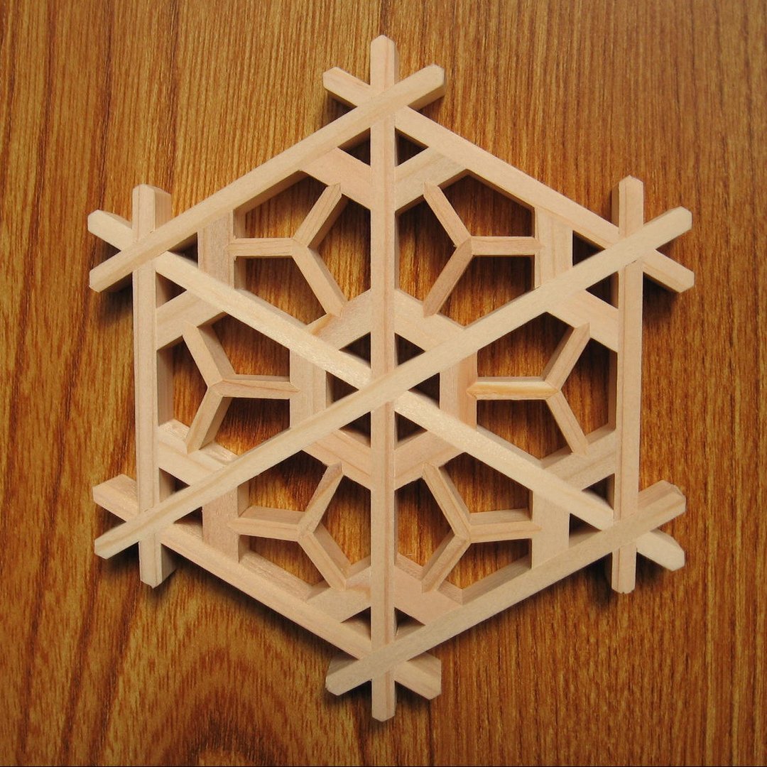 kumiko coaster sakura kikkou  Finished product - 杯垫 - 木头 卡其色