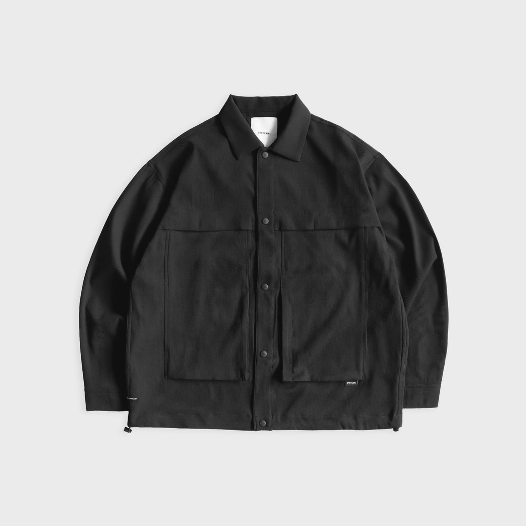 DYCTEAM - RePET Patch pocket shirt (black) - 男装衬衫 - 其他材质 黑色