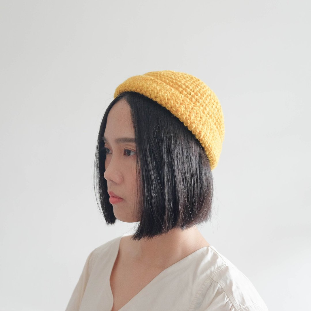 Crochet Sailor Hat/Yellow - 帽子 - 棉．麻 黄色