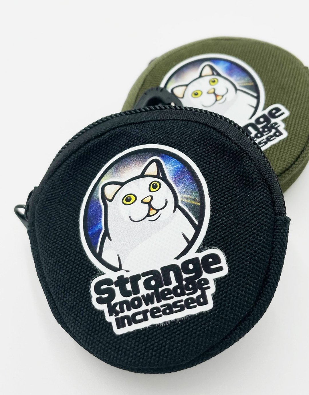 迷因-奇怪的知识增加猫 猫猫 口袋零钱包  拉链零钱包 - 零钱包 - 棉．麻 黑色