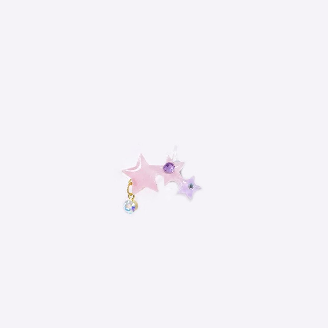 少女系三连星耳夹吊钻版 - 耳环/耳夹 - 其他材质 