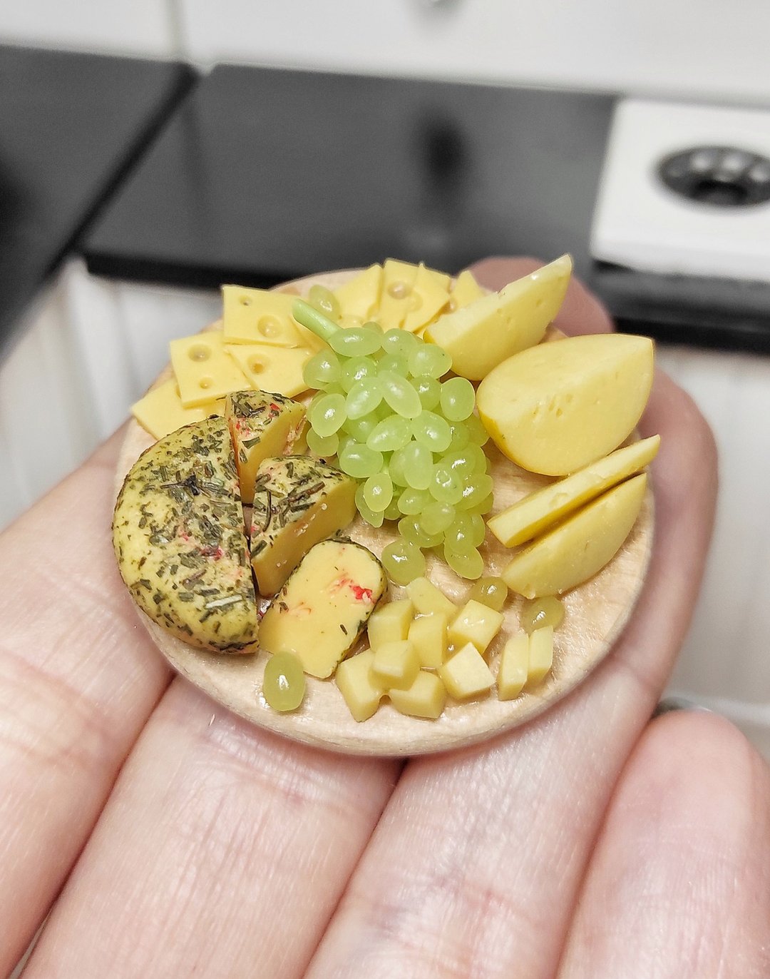 baby gift, cheese board, realistic cheese, doll's house, doll food - 玩具/玩偶 - 粘土 