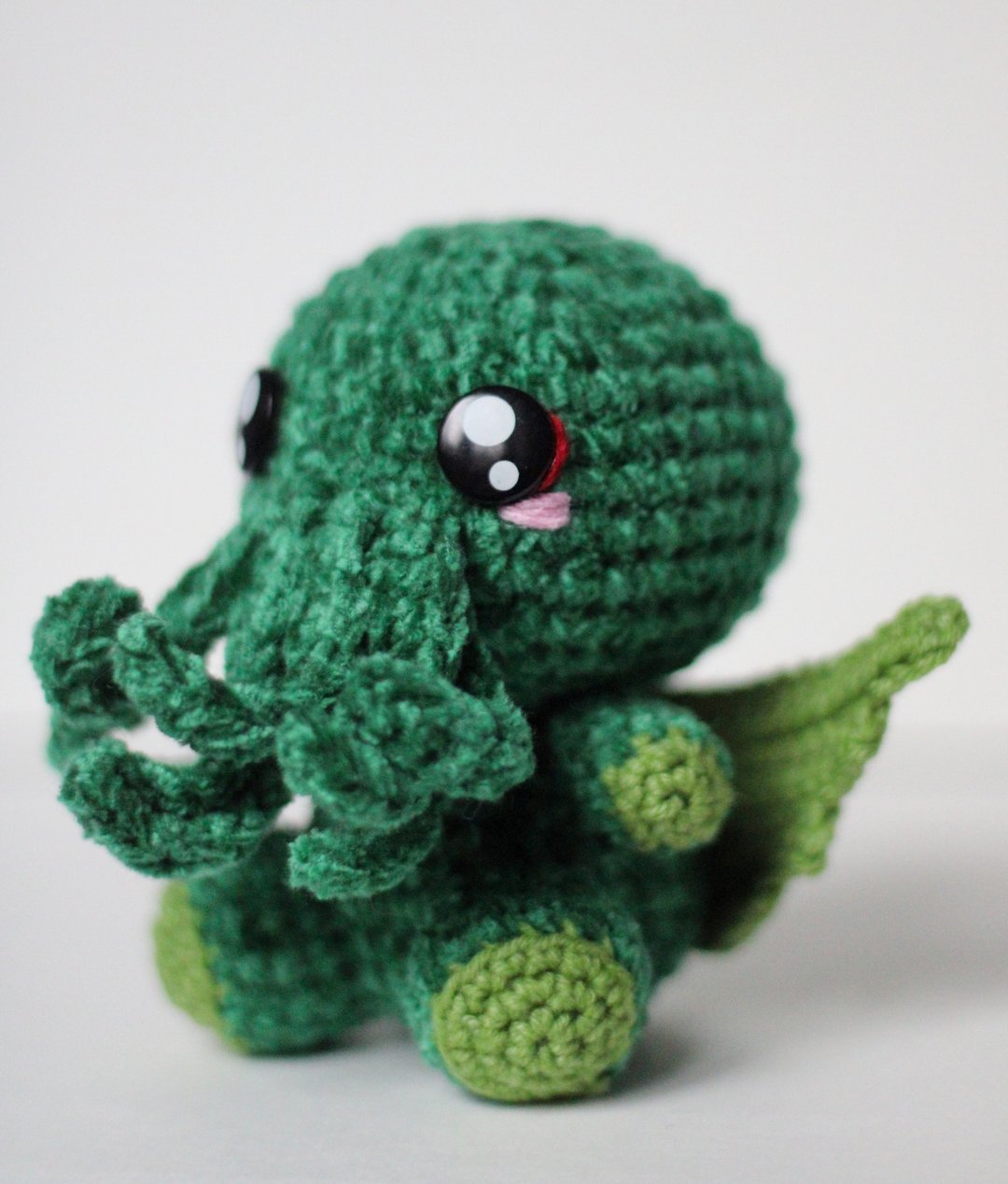 Cthulhu plush toy, SMALL Cthulhu statue, Call of Cthulhu, cute mini Cthulhu - 玩偶/公仔 - 压克力 绿色