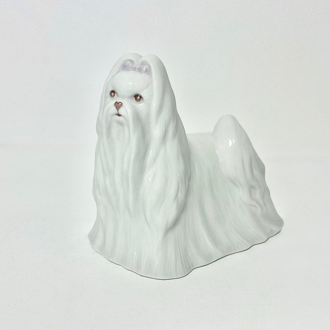 Porcelain puppy(Maltese) - 摆饰 - 瓷 白色