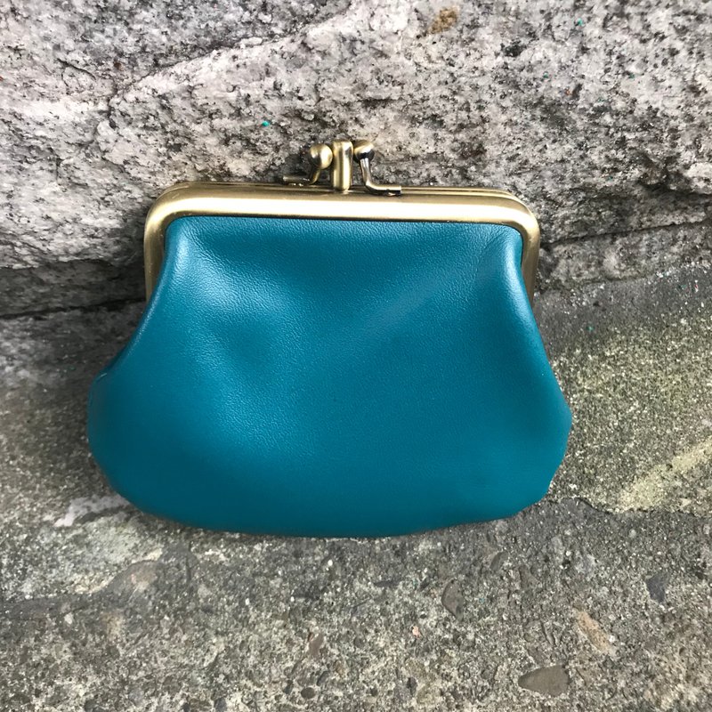 **大正浪漫~真皮双层小口金(土耳其蓝) - 零钱包 - 真皮 蓝色