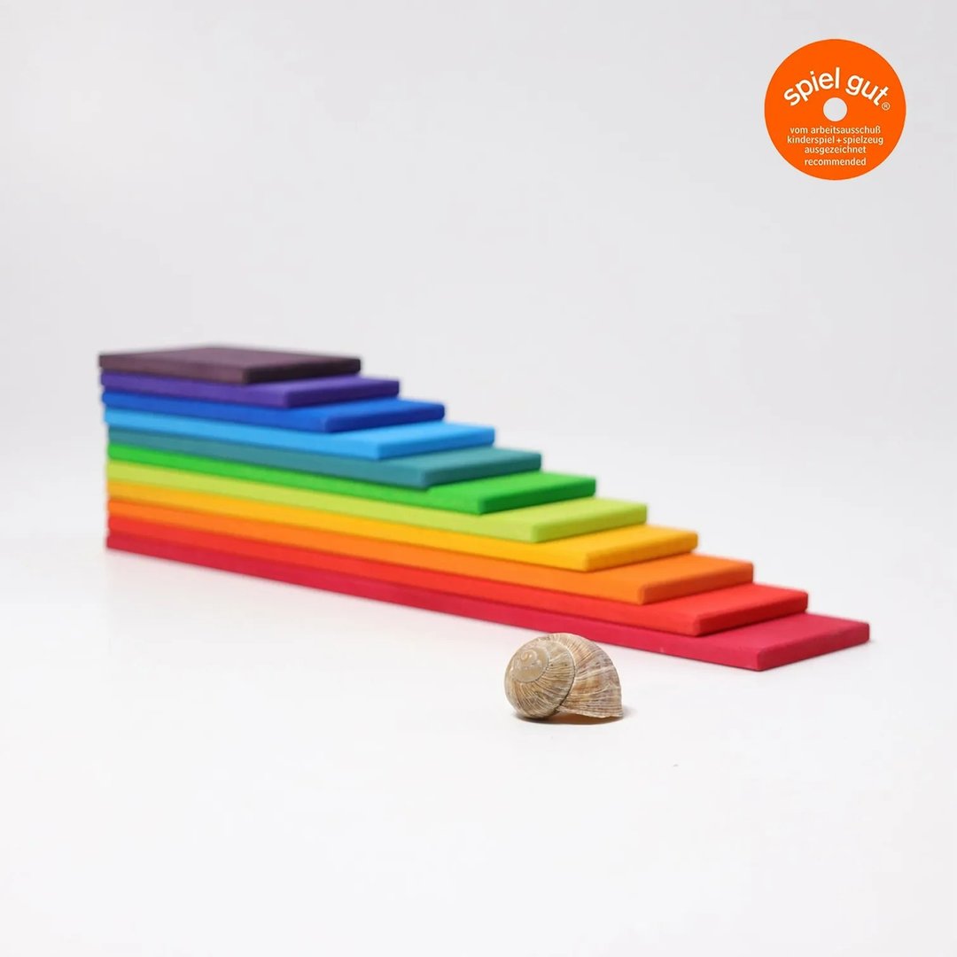 Grimm's - 彩虹建筑板 - 11pcs - 玩具/玩偶 - 木头 多色