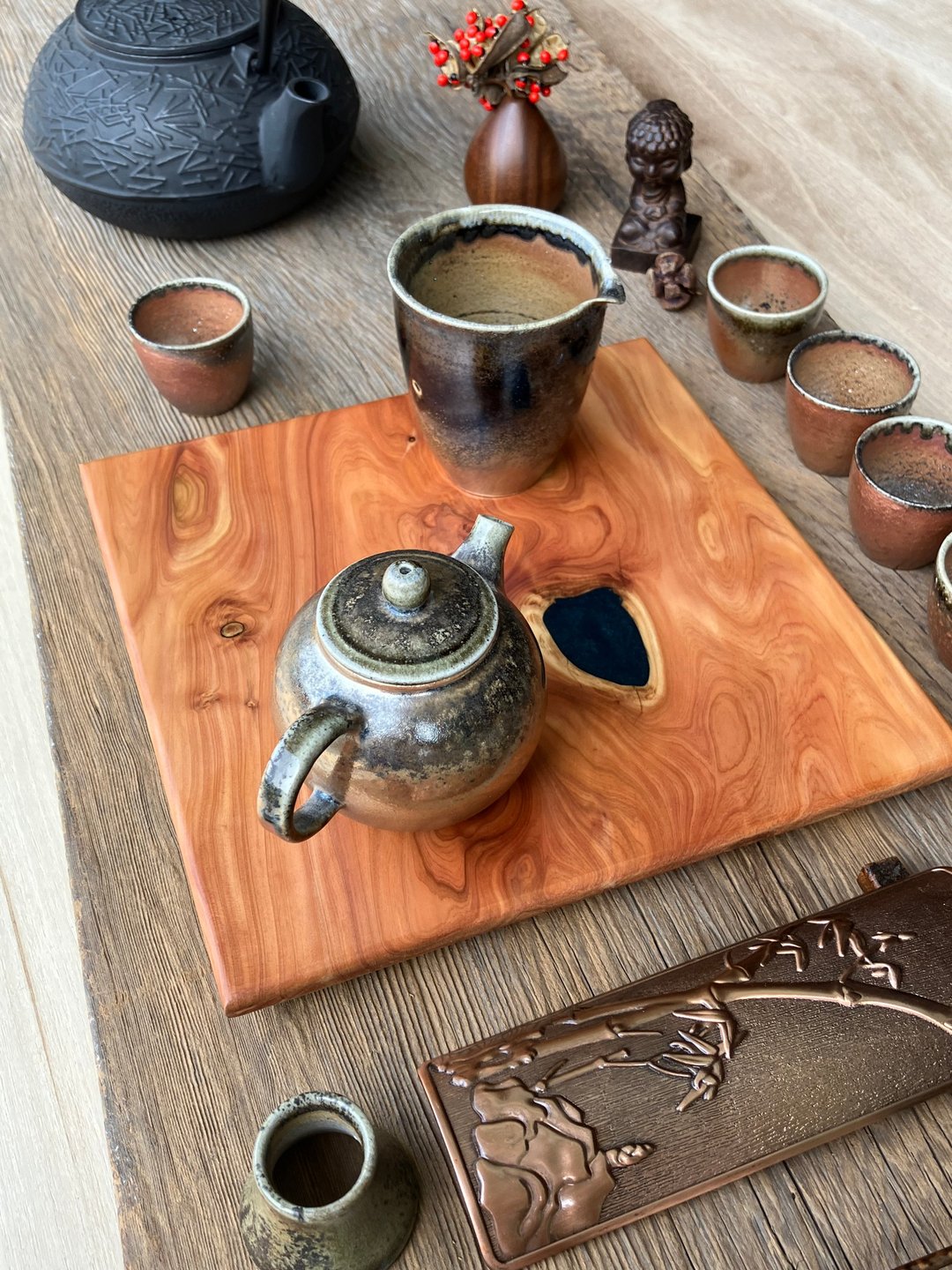 HO MOOD 解构系列—手作 原木茶盘 - 杯垫 - 木头 咖啡色