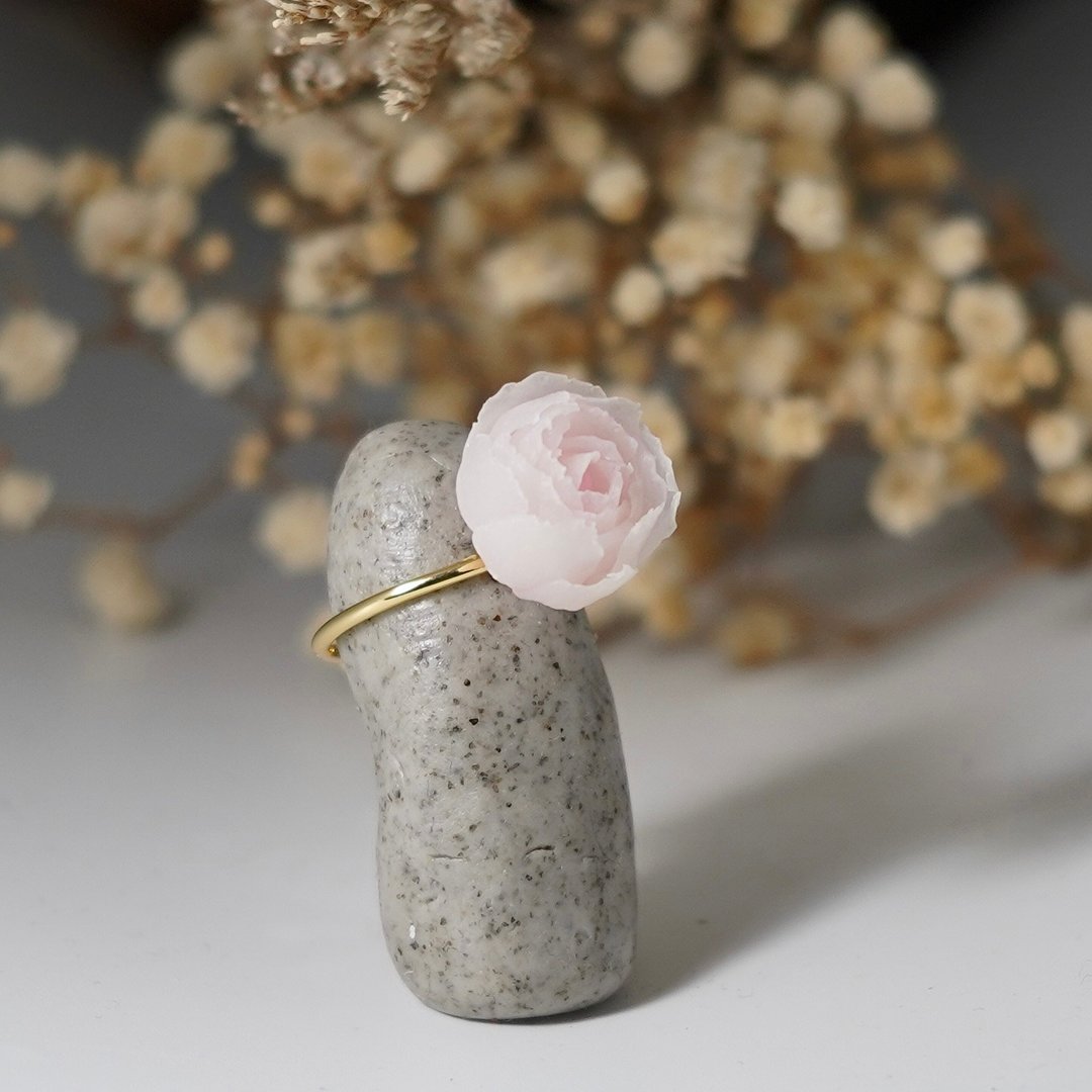 你要来我家看芍药吗　::芍药花戒指::　樱粉　Free Size - 戒指 - 粘土 粉红色