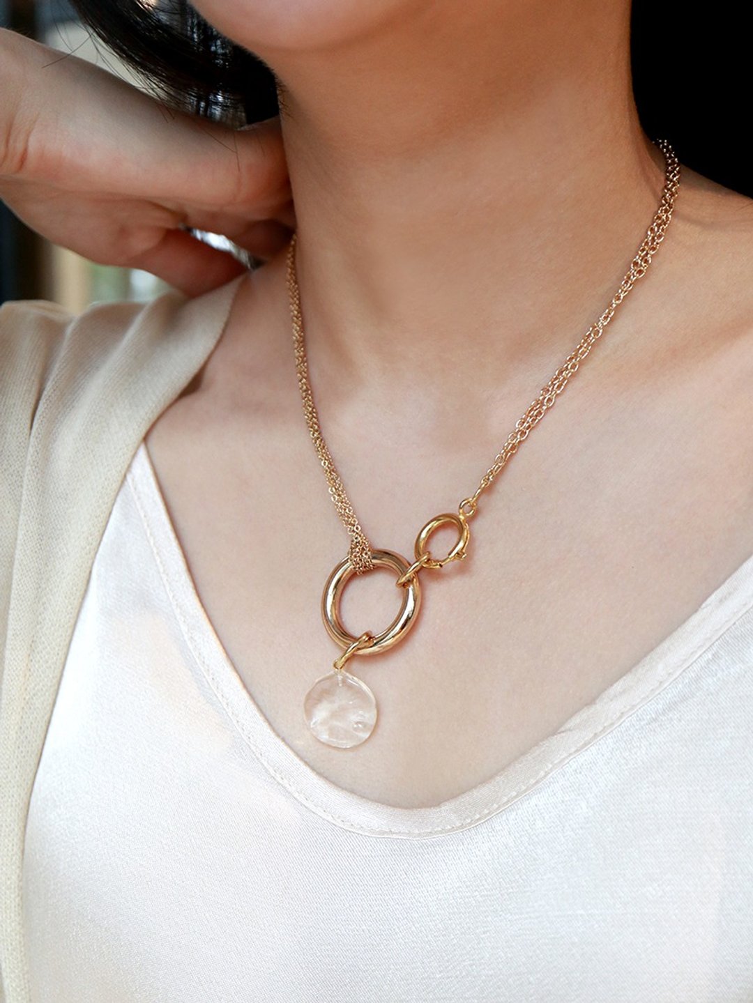 MIA necklace - 灯工 手工烧制玻璃水珠 项链 颈链 - 颈链 - 玻璃 透明