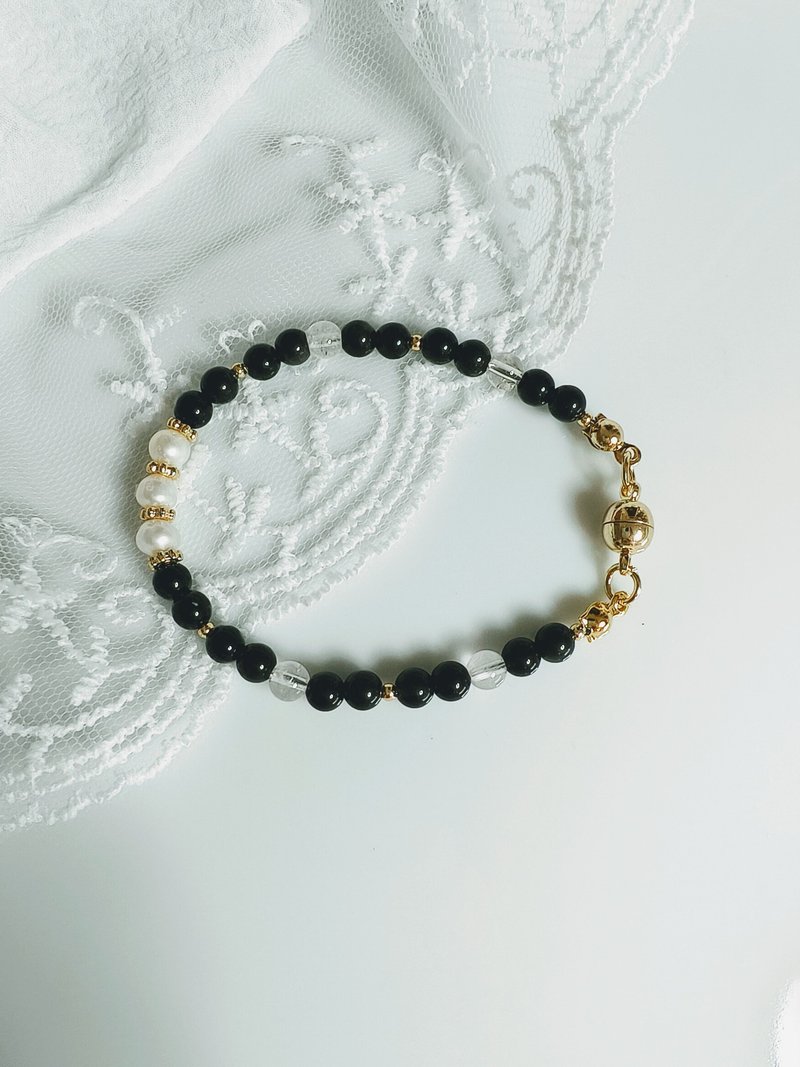 C.Lady晶女子。脉轮水晶系列－黑曜石水晶手链 - 手链/手环 - 水晶 黑色