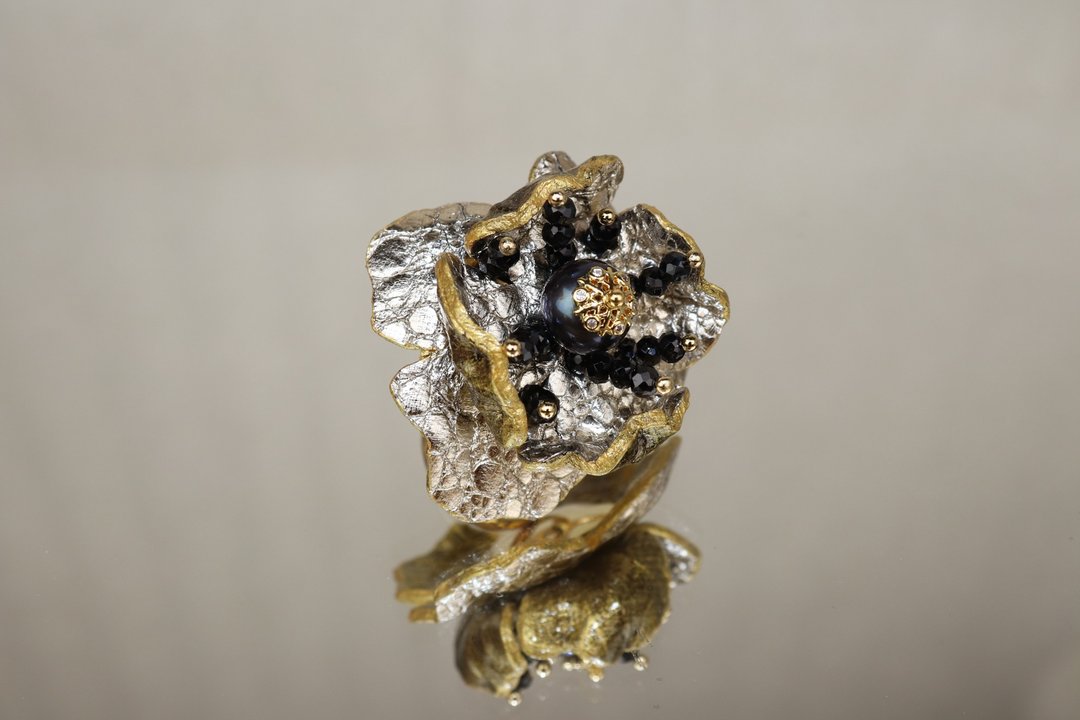 独特的手工戒指 幻想艺术无维度 - 戒指 - 真皮 金色