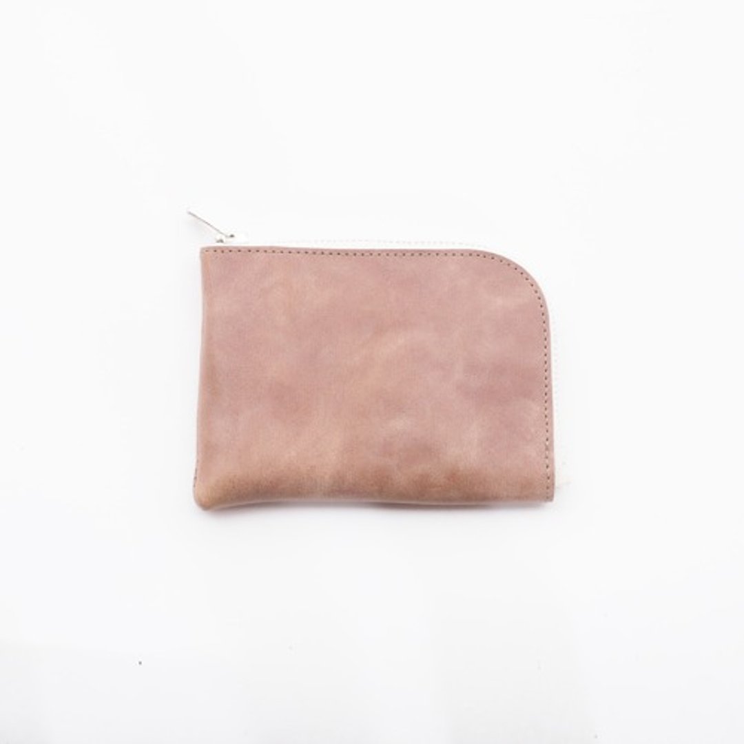 cow leather wallet (papaya) 11×8/coin purse/card slot/WS001 - 皮夹/钱包 - 真皮 