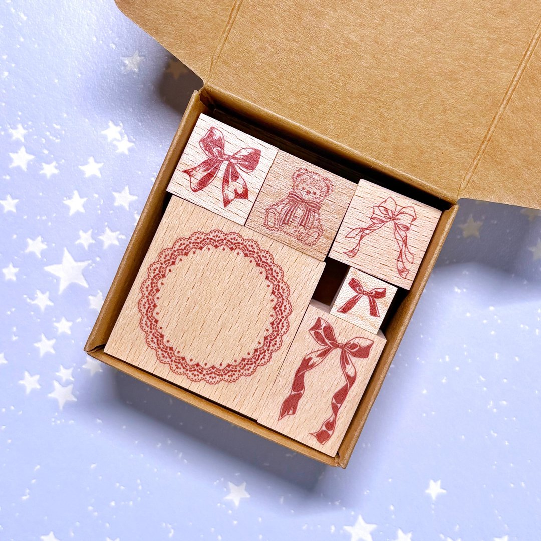缎带 印章组 - 印章/印台 - 木头 