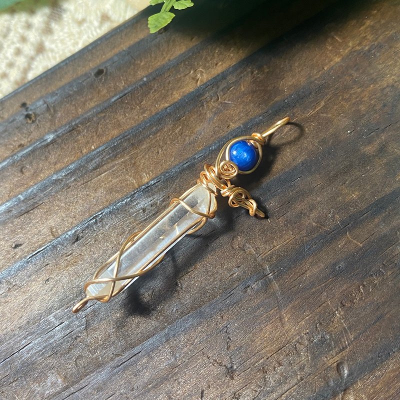 能量水晶项链灵摆-海斯洛特-白水晶/蓝晶石/水晶/矿石 - 项链 - 水晶 蓝色