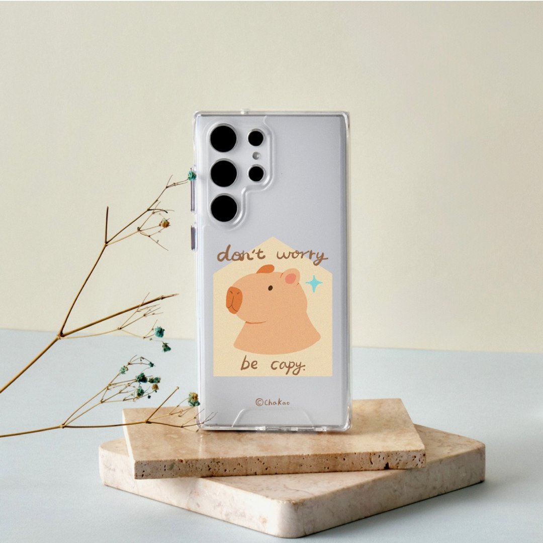 查高插画Dont worry be capy防摔透明SAMSUNG手机壳 - 手机壳/手机套 - 塑料 多色