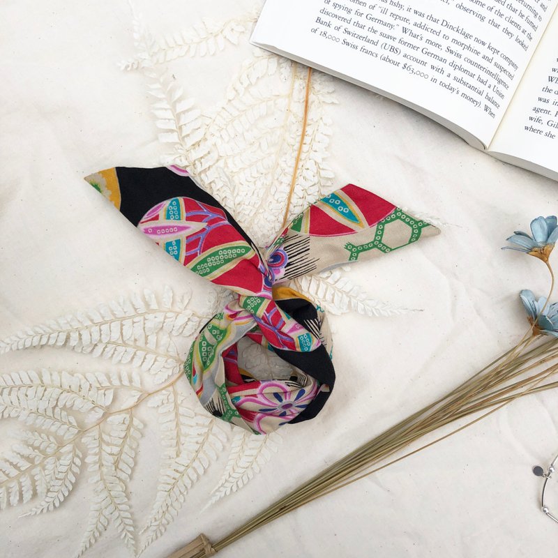 日本和风花铃 / 黑 红 / 软铁丝 铁丝 发带 发箍 - 发带/发箍 - 棉．麻 