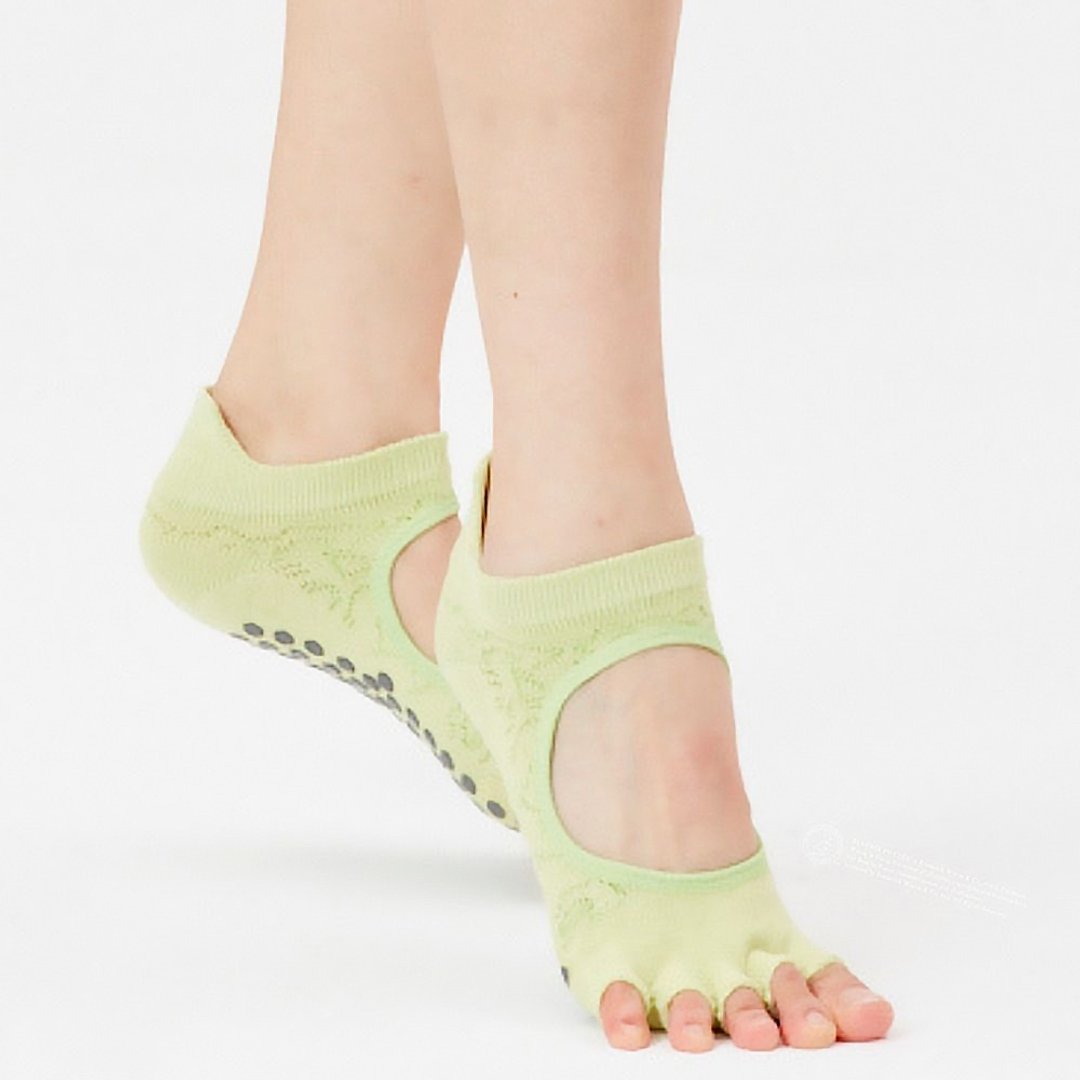 【Clesign】Toe Grip Socks 瑜珈露趾袜 - 春夏新色 - Viridity - 女装瑜珈服 - 棉 绿色