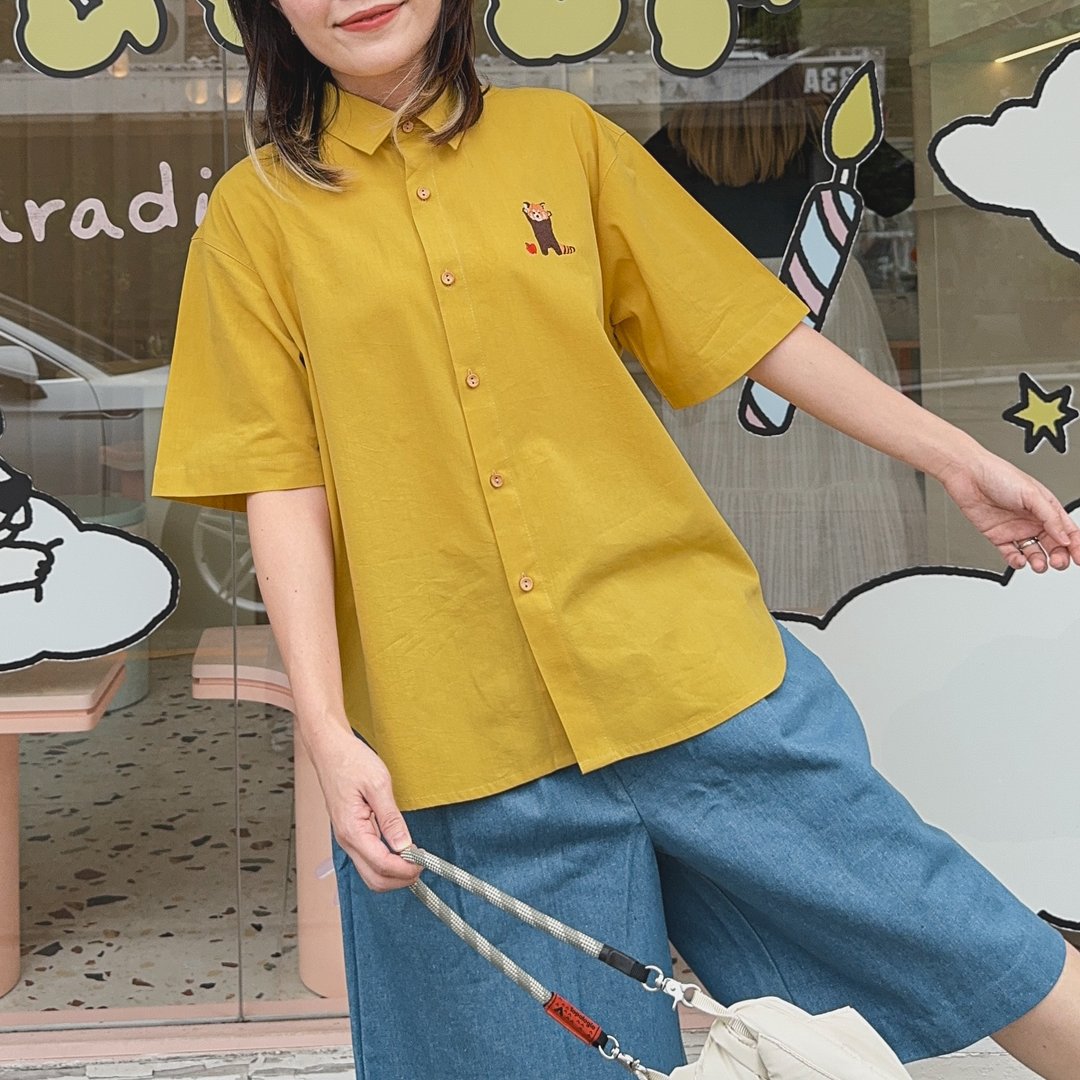 TaTar Shirt 衬衫  Yellow 黄色的 - 女装衬衫 - 棉 黄色