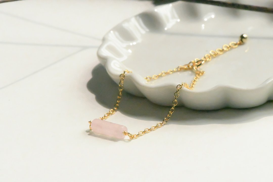 小圆管纯银手链 / 粉晶 / JIEGEM   姊的珠宝 - 手链/手环 - 宝石 粉红色