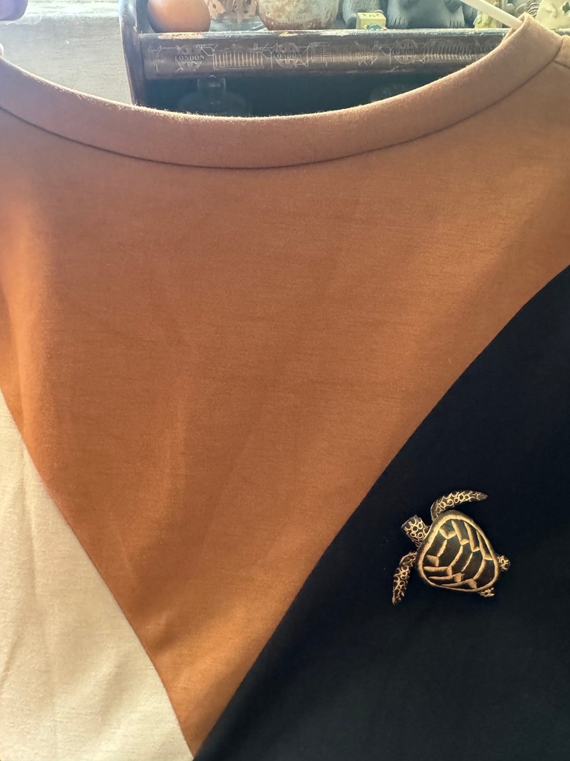 海龟 海洋保育类 纯牛皮胸针- 可刻字(生日、情人送礼) - 胸针 - 真皮 绿色