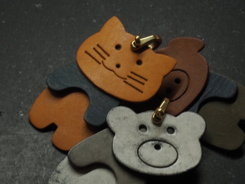 摇摆的动物丨挂件丨挂饰丨支持定制化订制丨意大利牛皮手造 - 钥匙链/钥匙包 - 真皮 