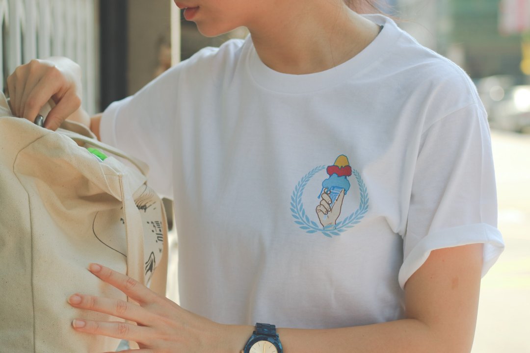 Deerhorn design / 鹿角 圣火就像一支冰 T-shirt - 女装 T 恤 - 棉 白色