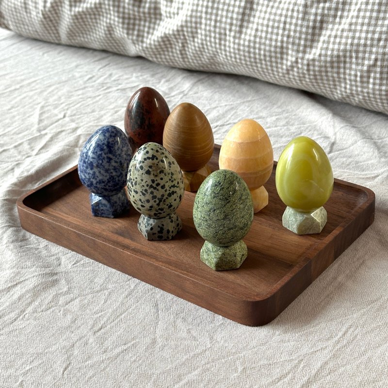 【原石】宝石迷你幸运蛋 办公室家中疗愈摆设 北欧简约质感 压力 - 摆饰 - 水晶 多色