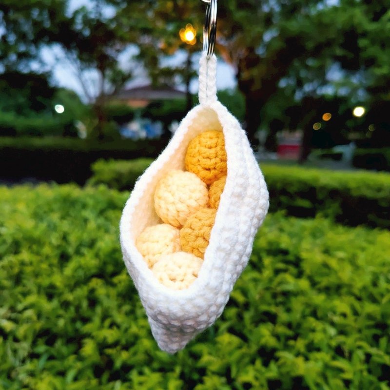 地瓜球 编织吊饰 编织钥匙圈 搞笑吊饰 包包挂饰 包包吊饰 台湾 - 吊饰 - 棉．麻 橘色