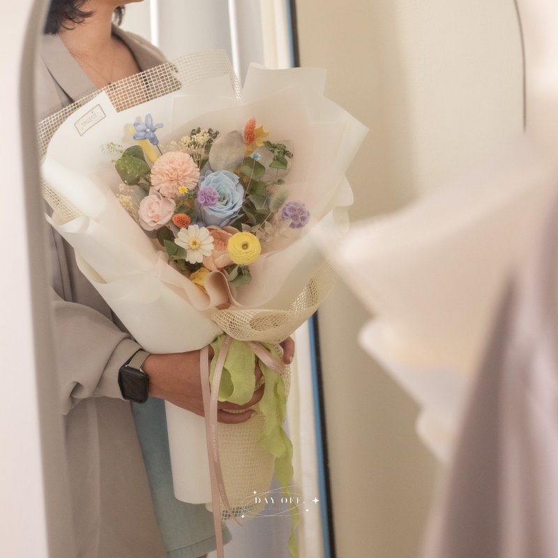 DAY OFF 彩色梦境永生花花束 扩香花束 索拉花 生日礼物 ins风 - 干燥花/捧花 - 植物．花 