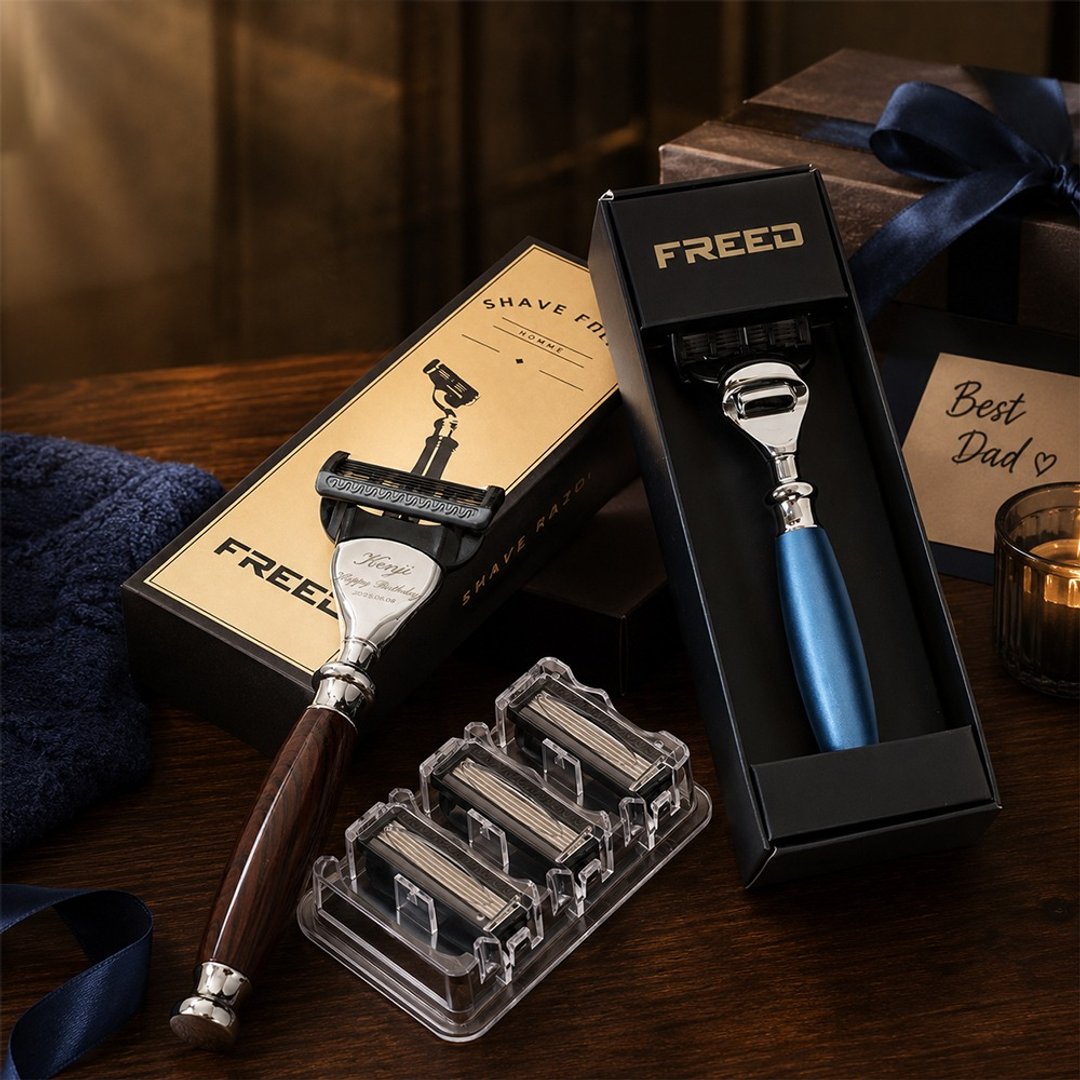 【FREED】五刀式刮胡刀双刀柄刀片组 刻字加购 - 男性清洁护肤品 - 其他金属 多色