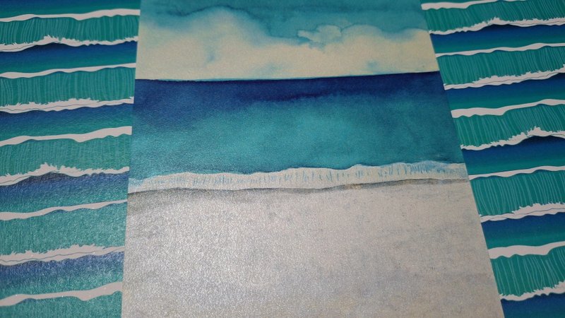 Liuyingchieh 海洋明信片套组 1组4款 砾滩 观浪 花莲写生 七星潭 - 卡片/明信片 - 纸 蓝色