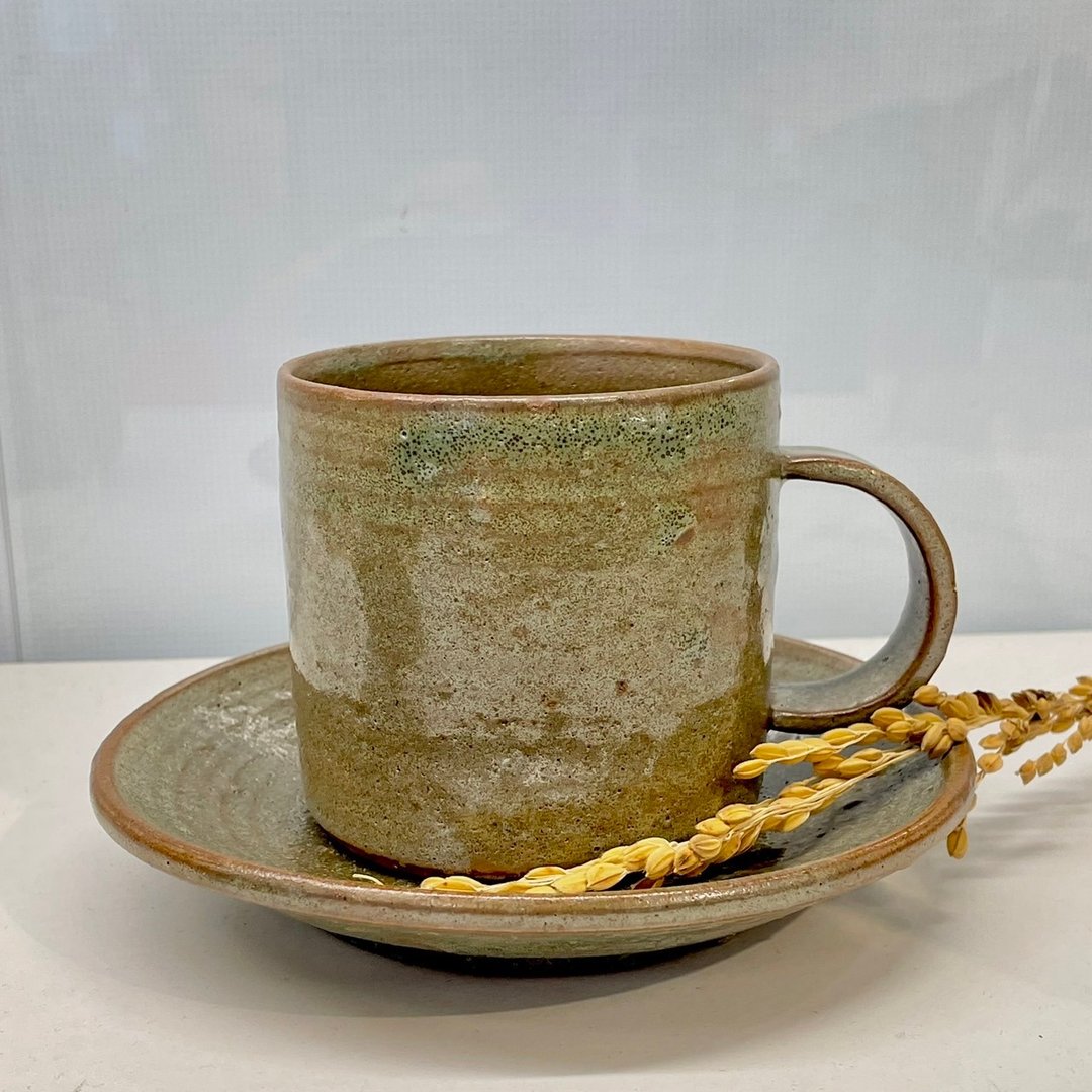 大地杯 绿釉手工陶瓷杯盘组 - 其他杯子 - 瓷 卡其色