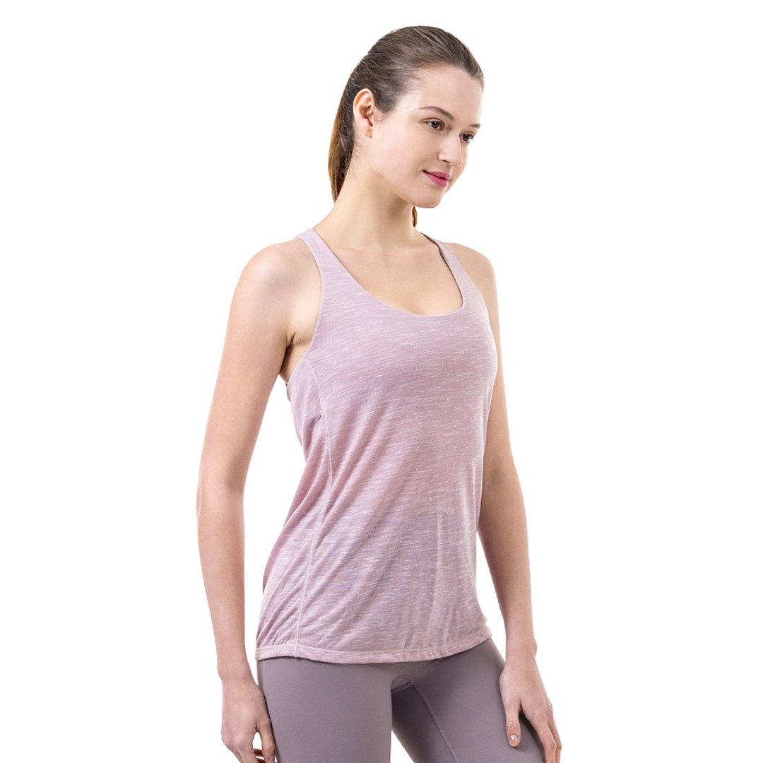 【NAMASTE】Malina 2合1短版罩衫上衣 - 交织粉 - 女装瑜珈服 - 尼龙 粉红色