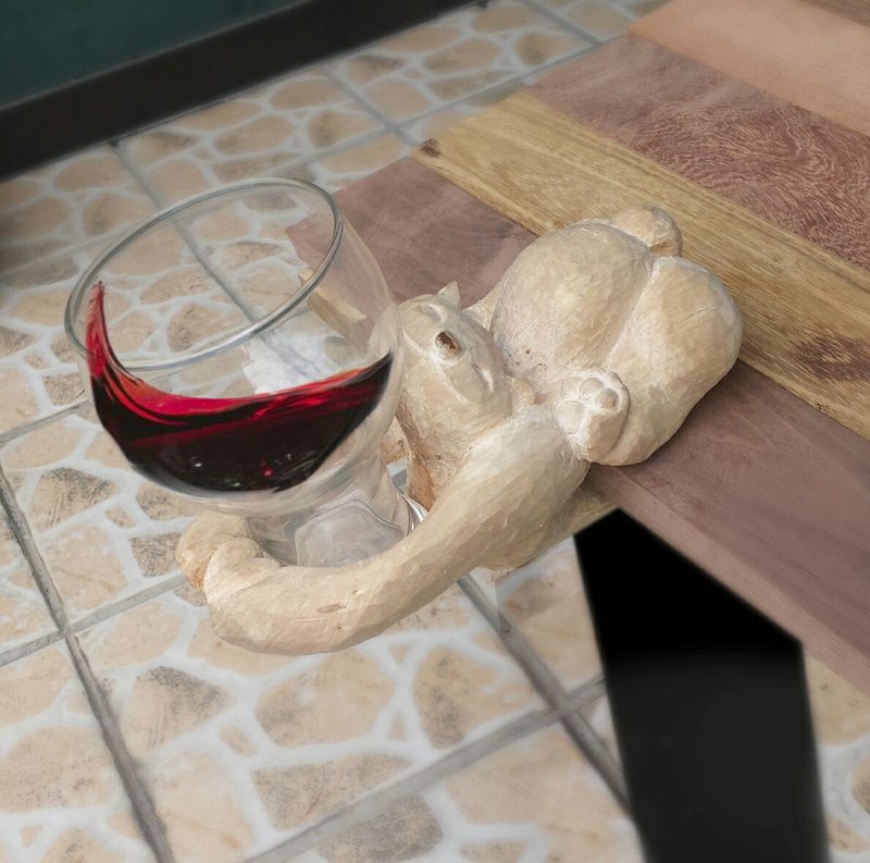 手工猫恋杯夹 - 木工/竹艺/纸艺 - 木头 橘色