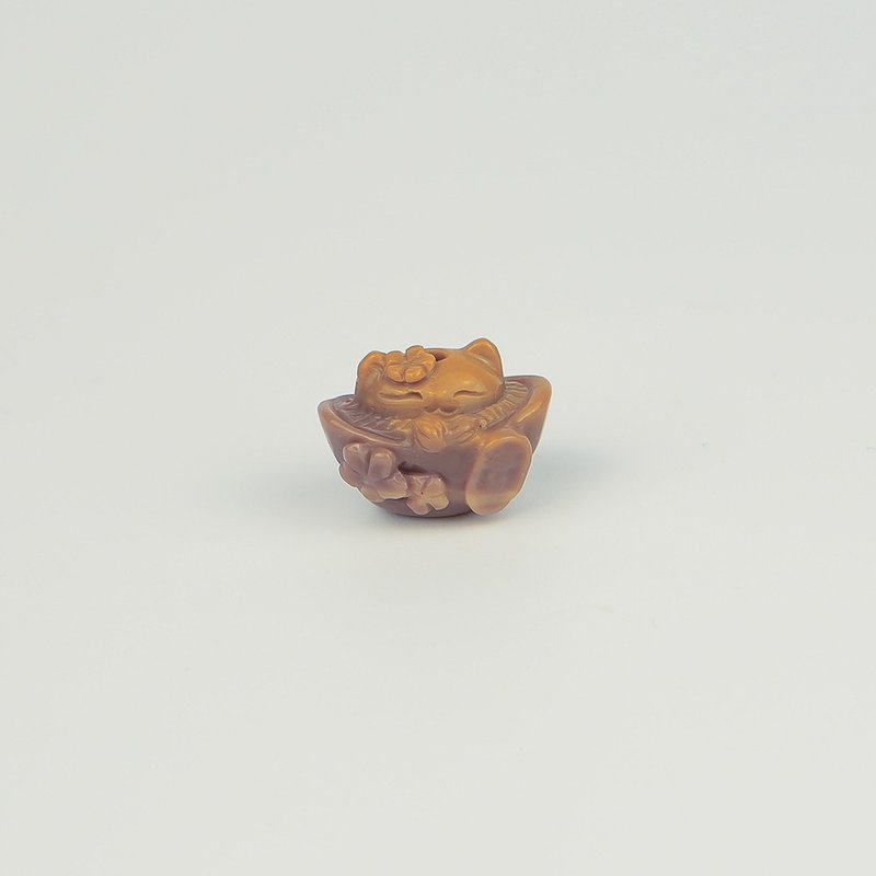 051943月夜定定猫/黄紫色/带孔素材/月夜城/晶石/天然/水晶 - 金工/饰品 - 水晶 多色