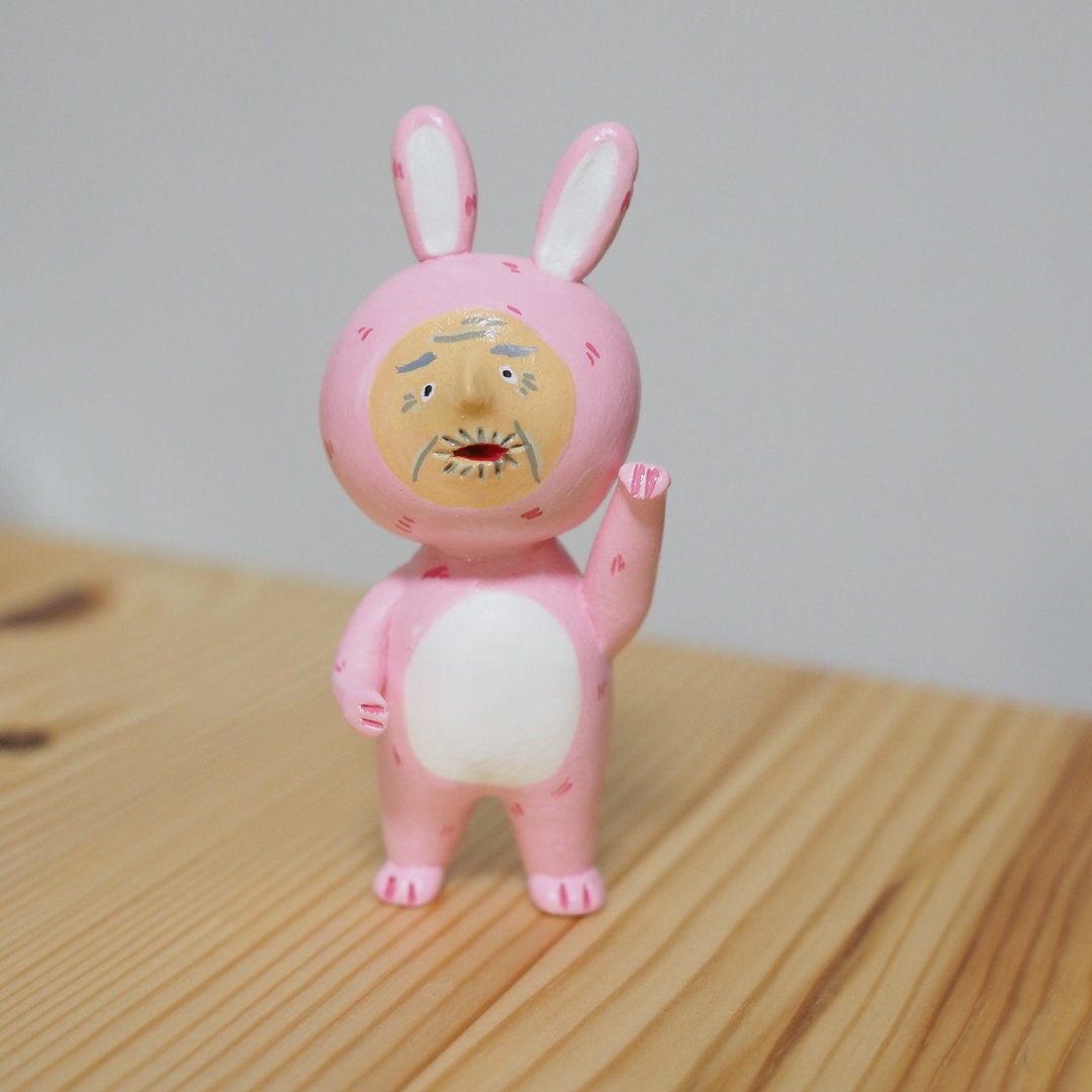 Rabbit Ears Granny - 玩偶/公仔 - 粘土 粉红色