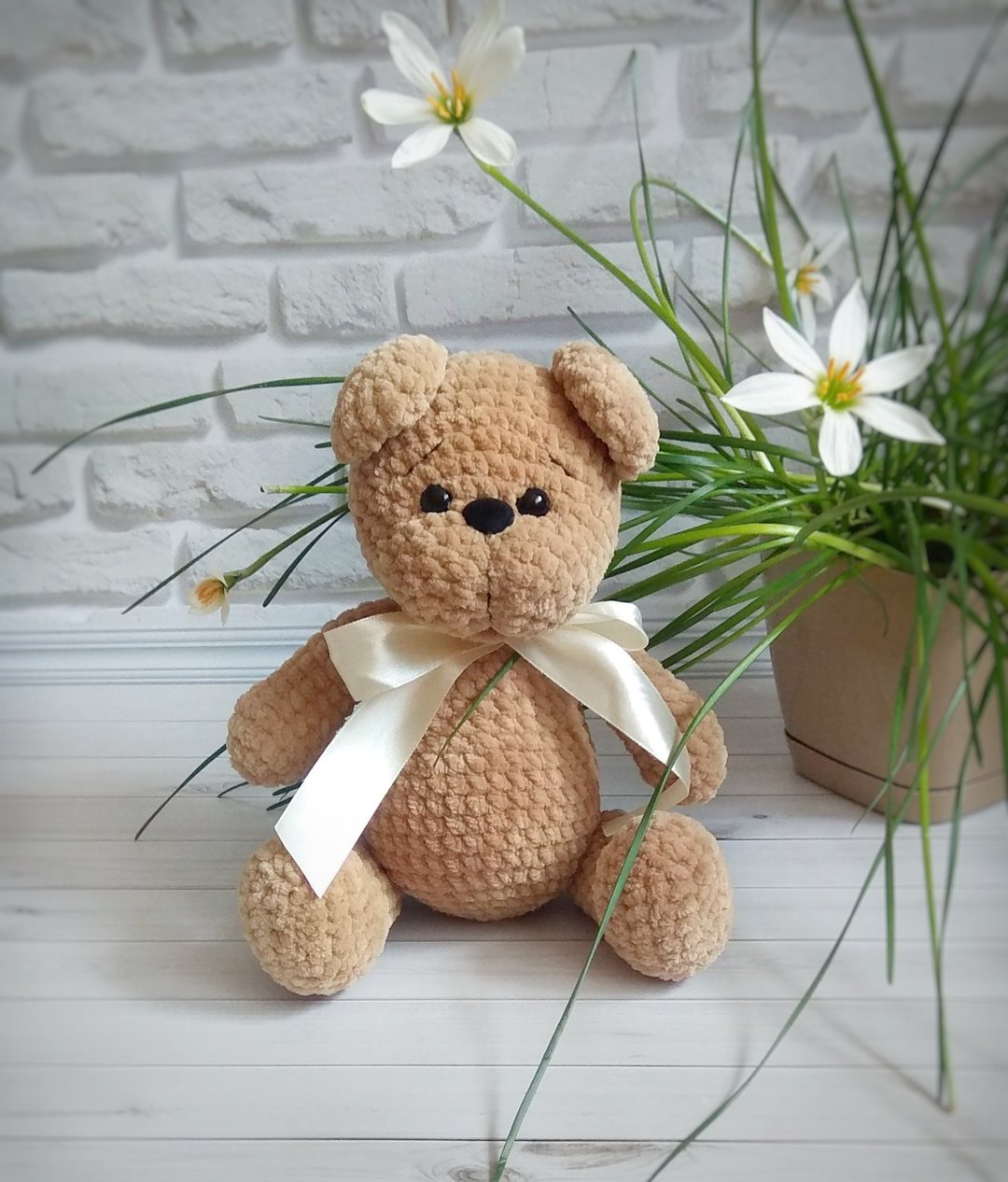 Stuffed soft toy teddy bear, plush toy teddy bear - 玩具/玩偶 - 棉 金色