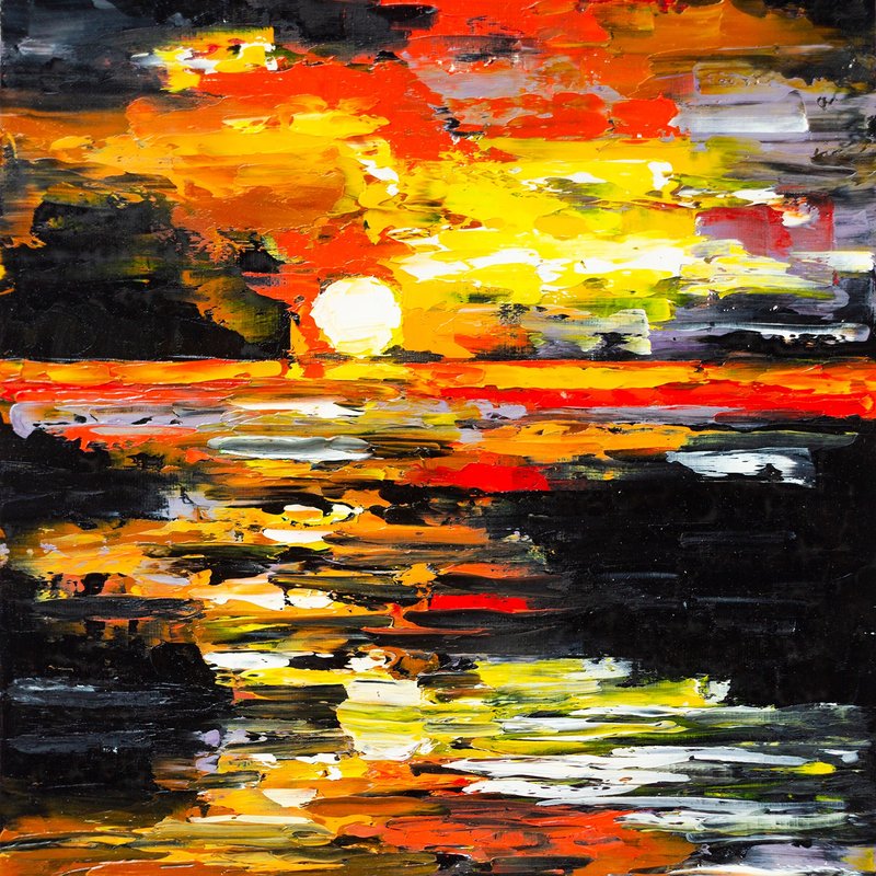 Hawaii Painting Hanalei Beach Original Artwork Kauai Seascape Hawaiian Wall Art - 海报/装饰画/版画 - 其他材质 红色