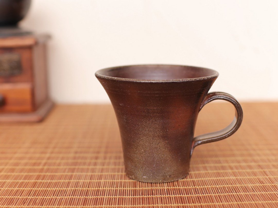 Bizen coffee cup (middle) c1 - 069 - 咖啡杯/马克杯 - 陶 咖啡色