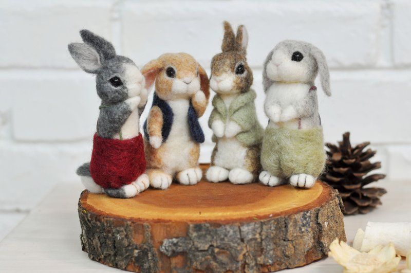 兔子套装课程之三【绘本兔摆饰】 - 编织/羊毛毡/布艺 - 羊毛 