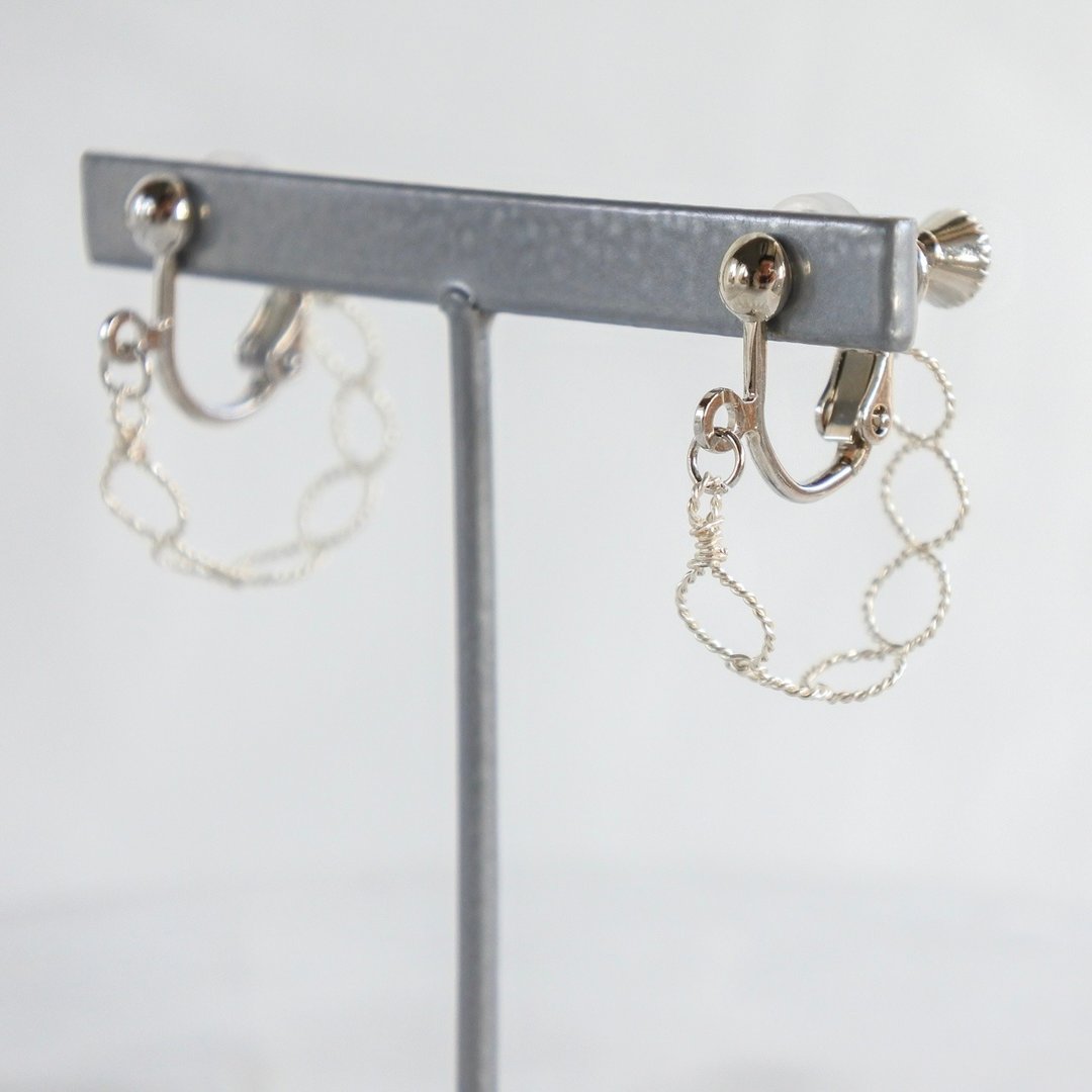 Tsumugi (Small) - Silver - 耳环/耳夹 - 其他金属 银色