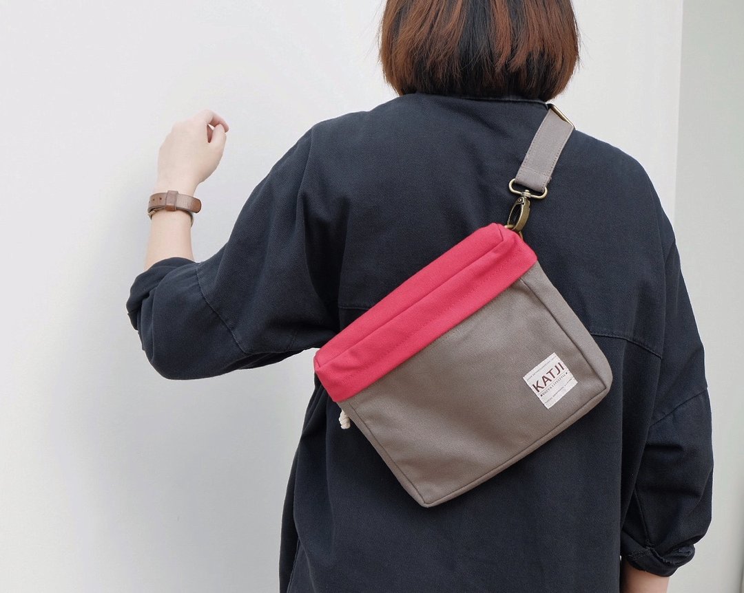 PiP BAG 旅行随身小包 : 灰 x 红 - 侧背包/斜挎包 - 其他材质 红色