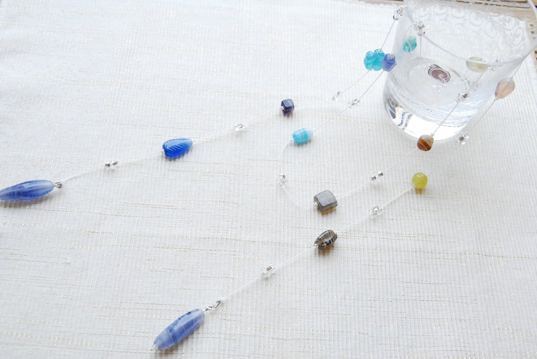 Indian beads lariette - 项链 - 玻璃 多色