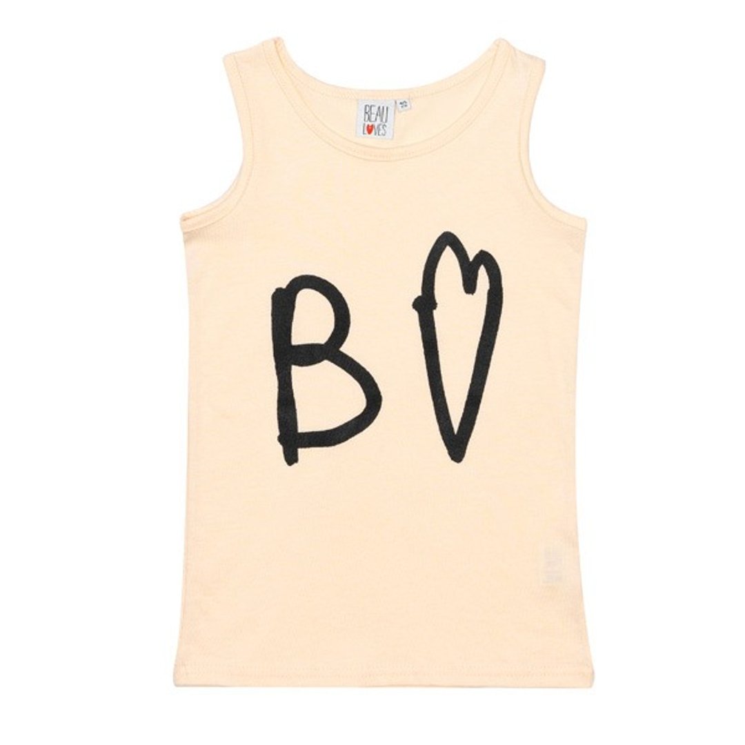 2016春夏 Beau Loves B heart 背心上衣(Vest Pale Blush with B heart) - 其他 - 其他材质 黑色