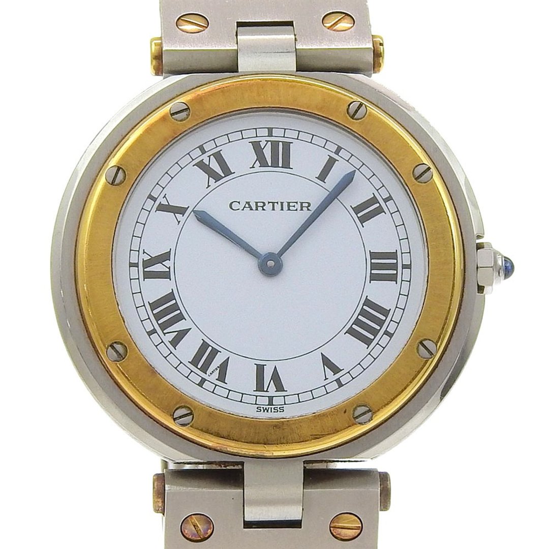 【日本直送】CARTIER Santos Ronde LM 手表 cal.81 不锈钢×18K 黄金 银色 石英 指针式显示 白面盘 男士【二手】 - 女表 - 不锈钢 银色