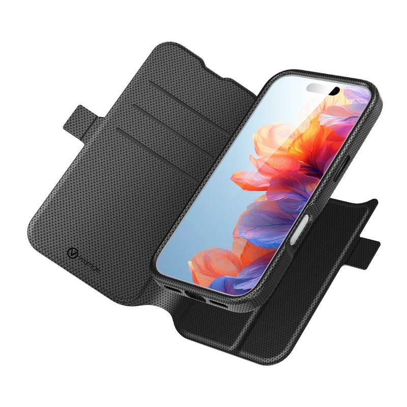 VOYAGE iPhone 16系列 2合1磁吸翻盖皮套-黑 - 手机壳/手机套 - 人造皮革 透明