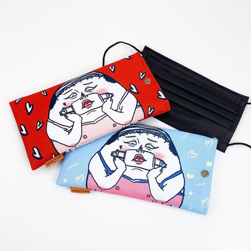 口罩收纳包 高级秃头老伯 两色 - 化妆包/杂物包 - 聚酯纤维 红色