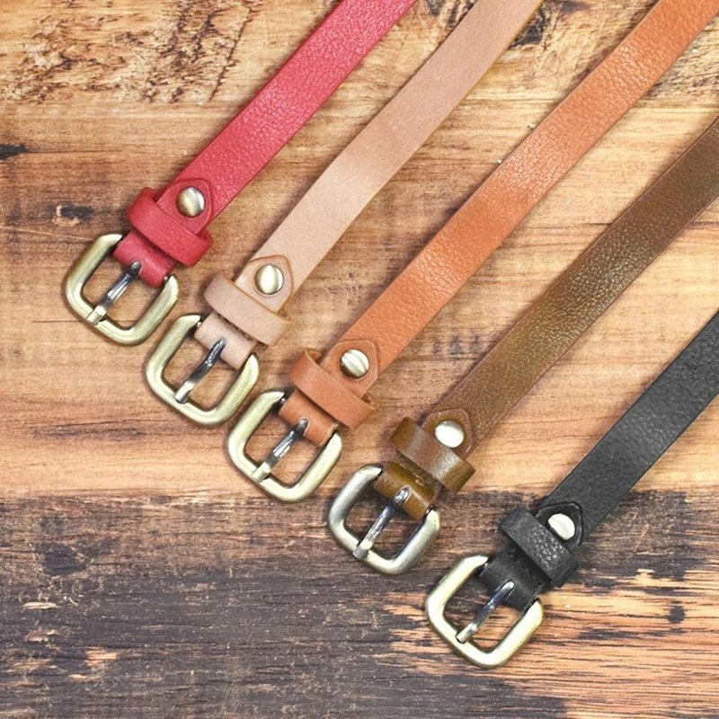 真皮细皮带 纤细时尚 牛植鞣革 Fashion Casual leather - 其他 - 真皮 多色