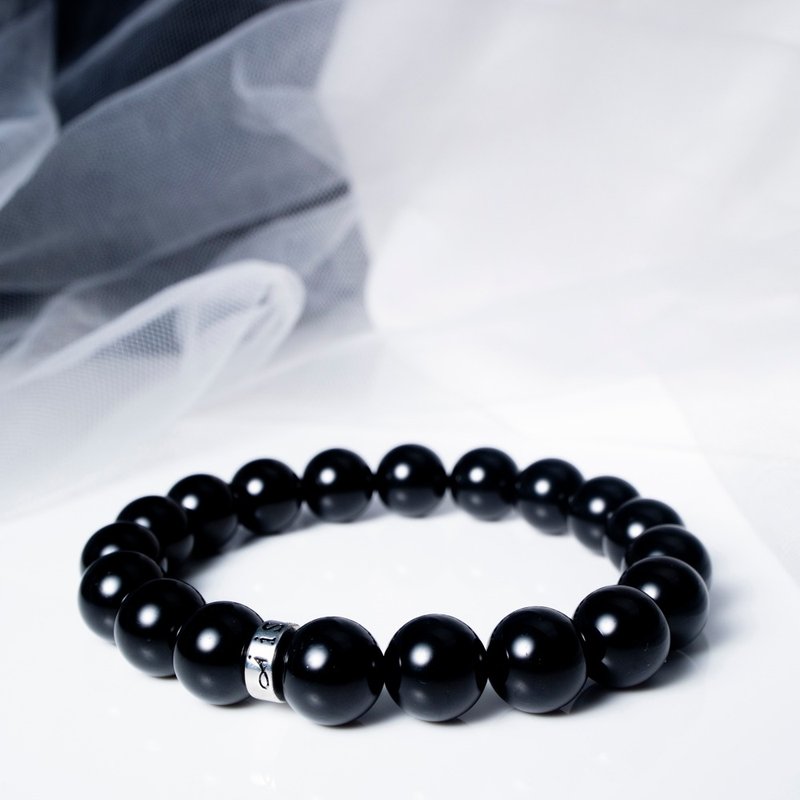 黑碧玺 | 天然能量手串 | 10-11mm - 手链/手环 - 水晶 黑色