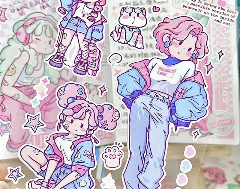【甜辣多巴胺】极繁手帐贴纸/咕卡咕本模切贴纸 - 贴纸 - 纸 多色
